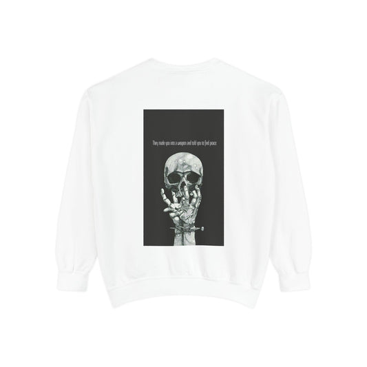 Weapon=Peace Unisex Garment-Dyed Sweatshirt