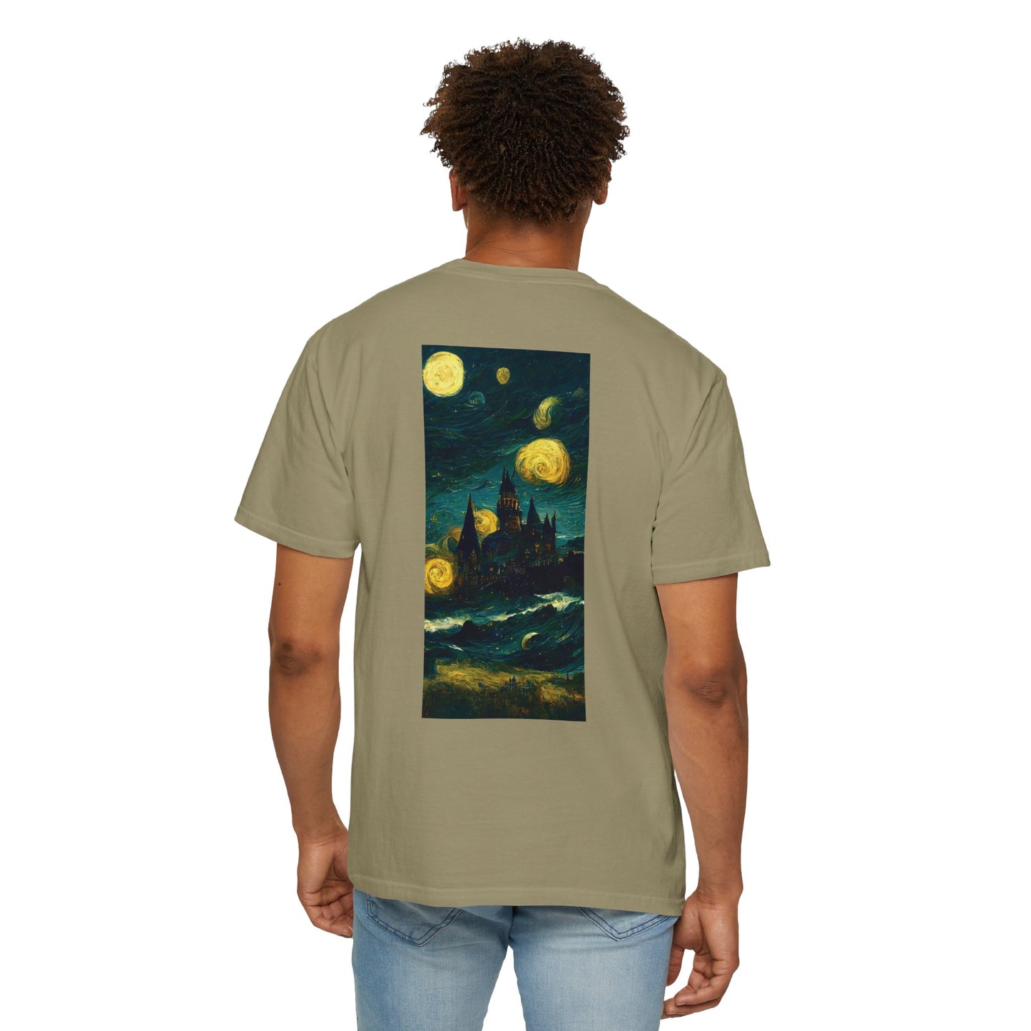 Starry Night Hogwarts Unisex Garment-Dyed T-shirt