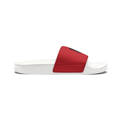 SNOBkill Women's PU Slide Sandals [Red Strap Edition]