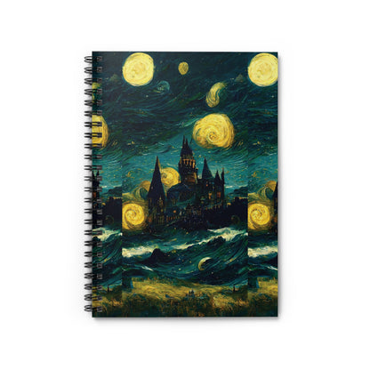 Starry Night Hogwarts Spiral Notebook - Ruled Line