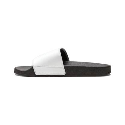 SNOBkill Men's PU Slide Sandals [White Strap Edition]