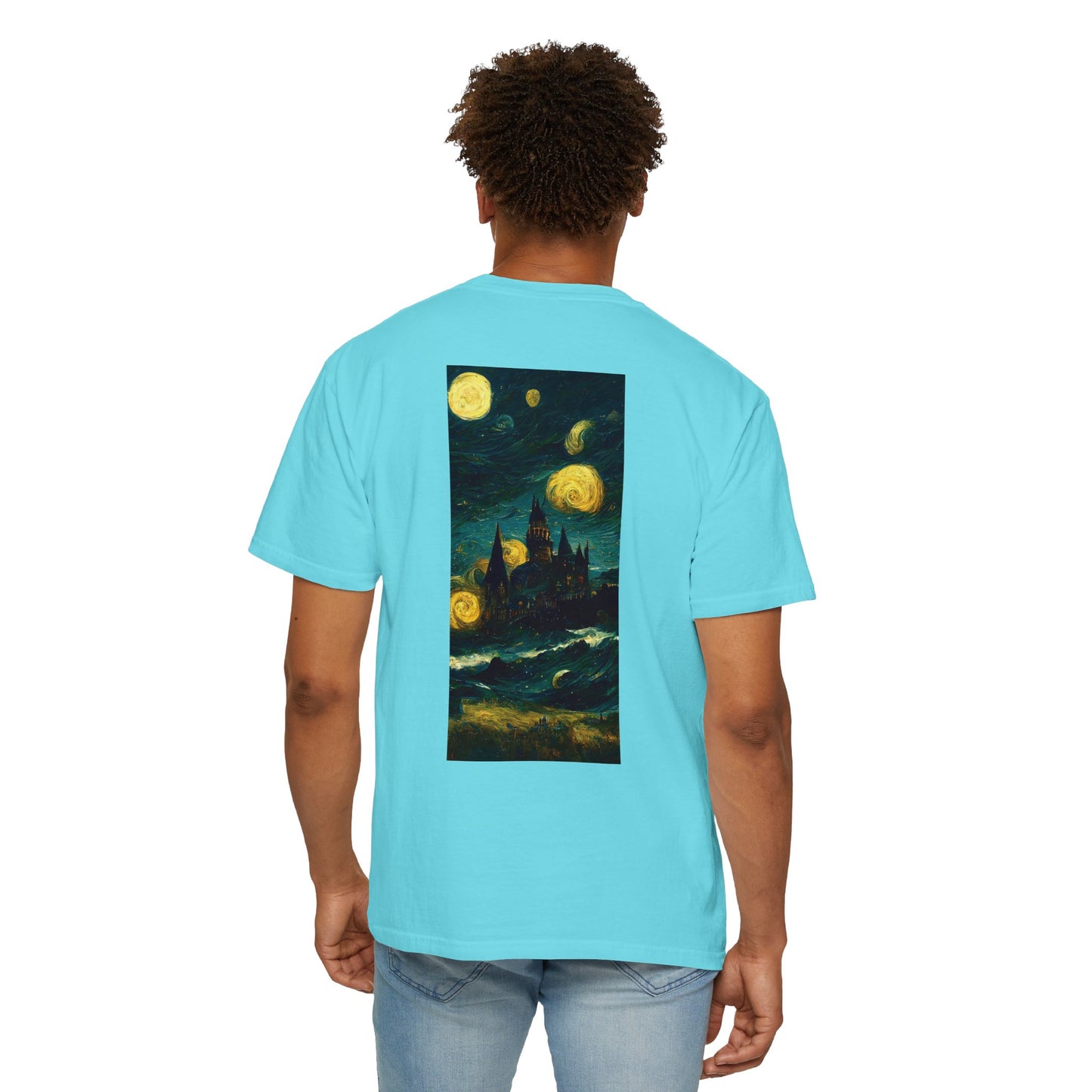 Starry Night Hogwarts Unisex Garment-Dyed T-shirt