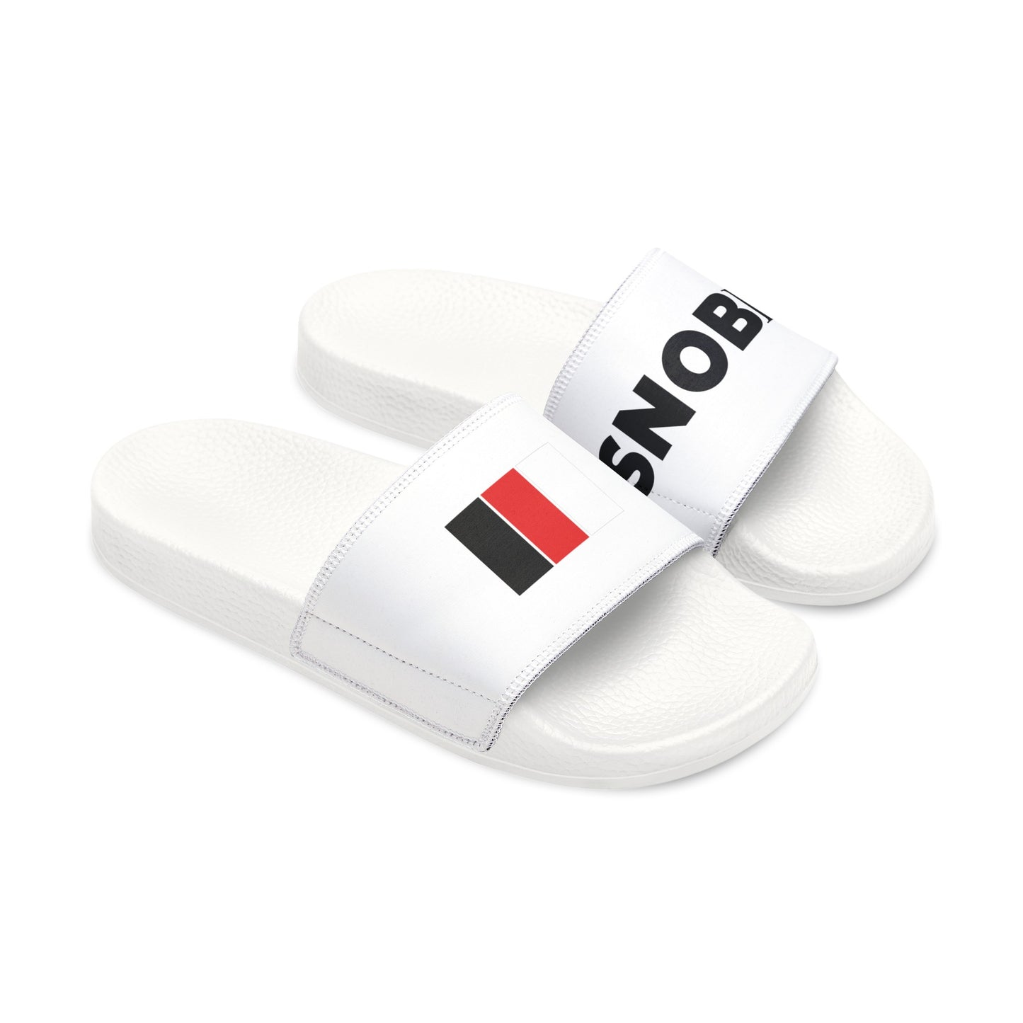 SNOBkill Women's PU Slide Sandals [White Strap Edition]