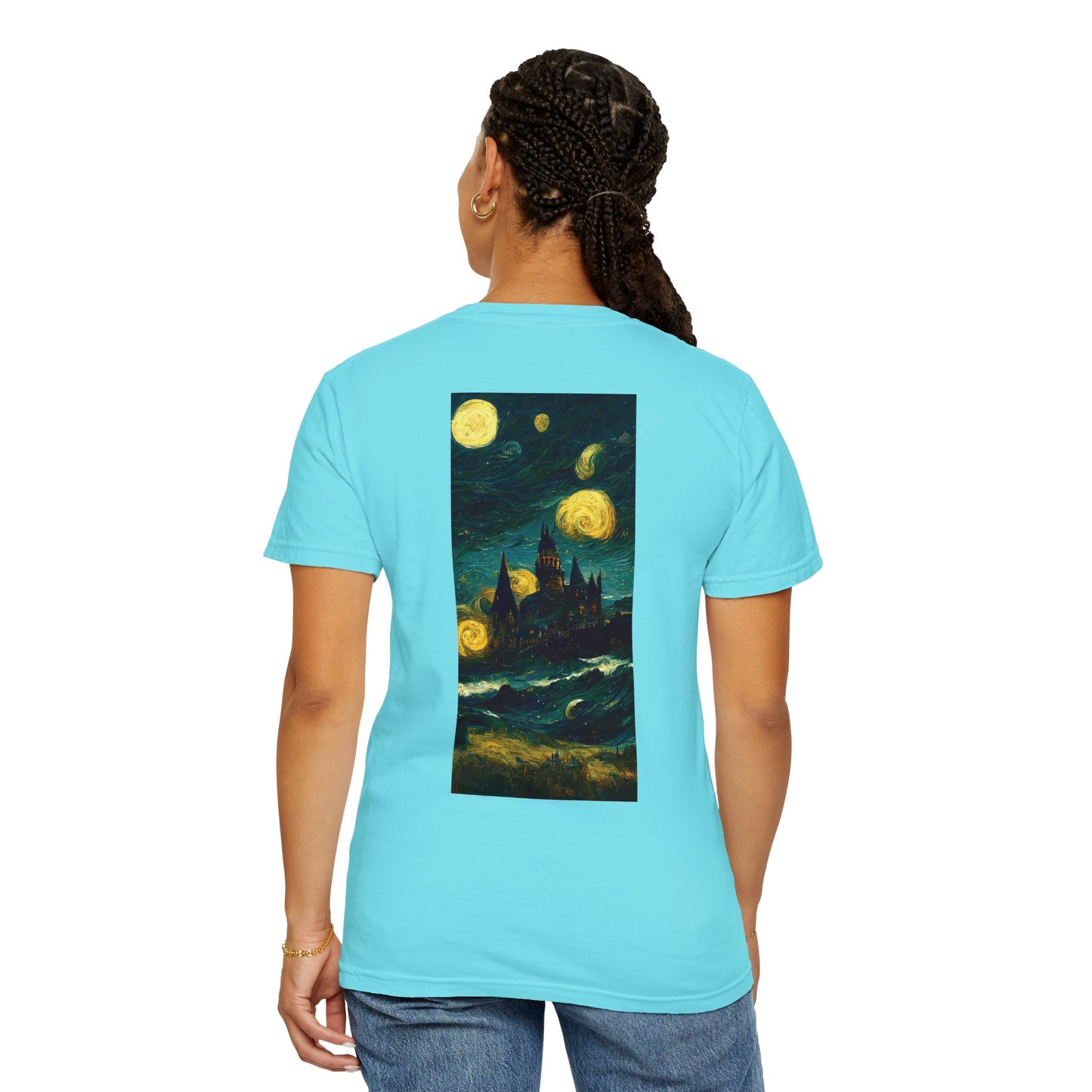 Starry Night Hogwarts Unisex Garment-Dyed T-shirt