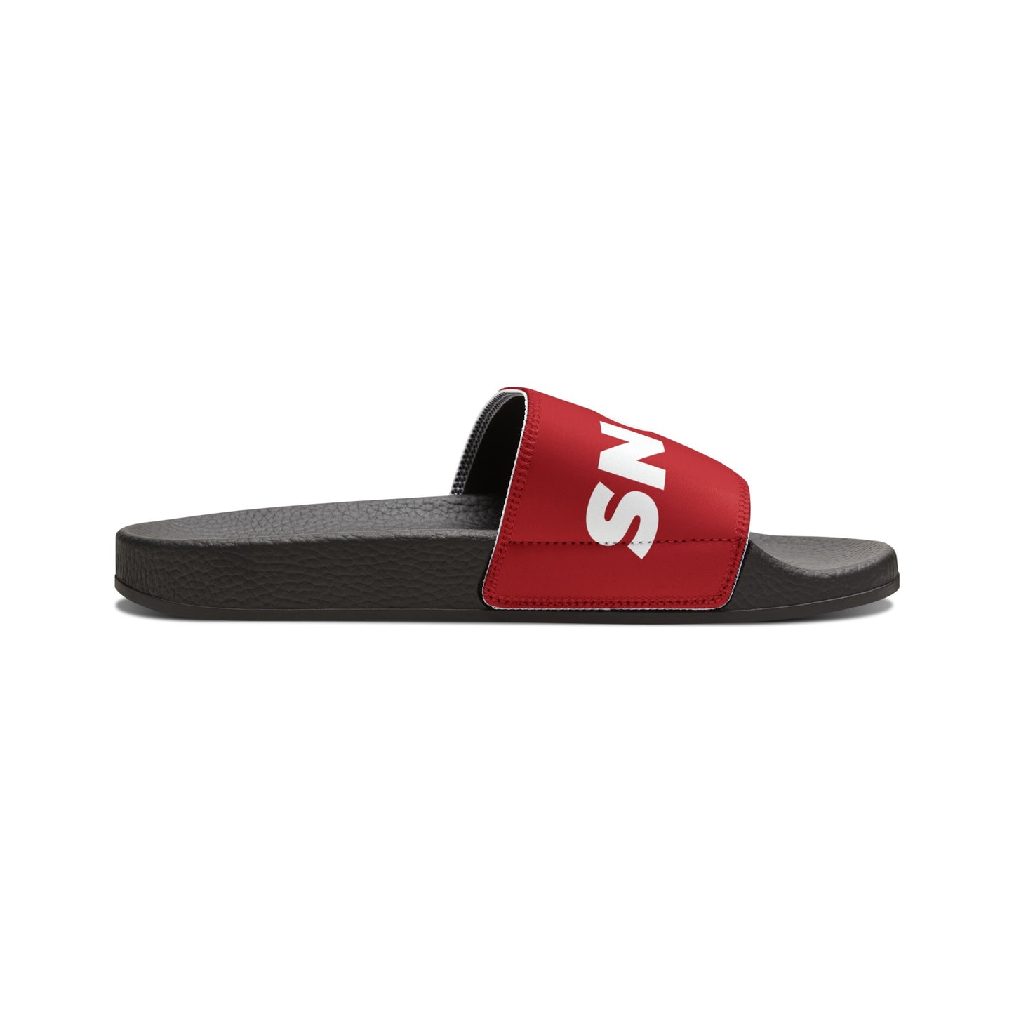 SNOBkill Women's PU Slide Sandals [Red Strap Edition]