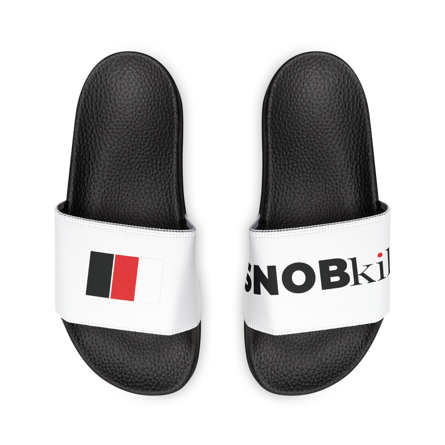 SNOBkill Women's PU Slide Sandals [White Strap Edition]