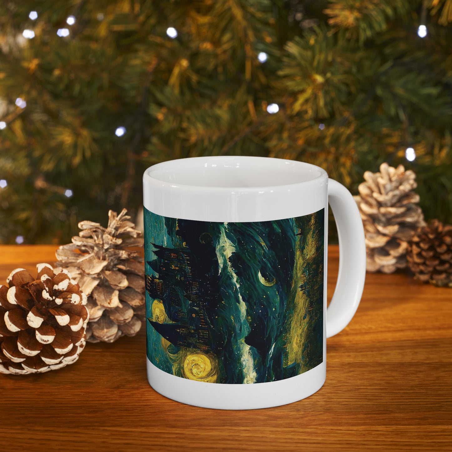 Starry Night Hogwarts Ceramic Mug, 11oz