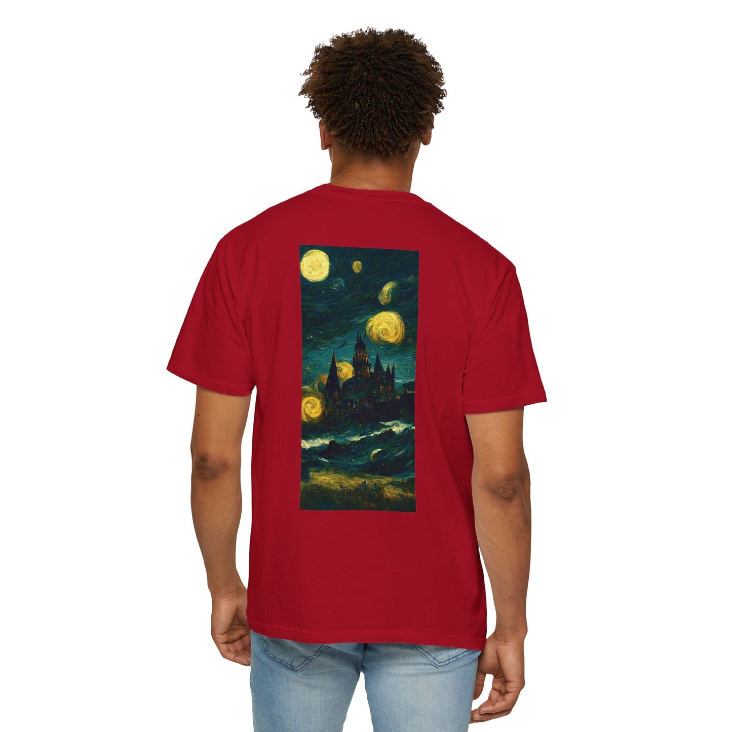 Starry Night Hogwarts Unisex Garment-Dyed T-shirt