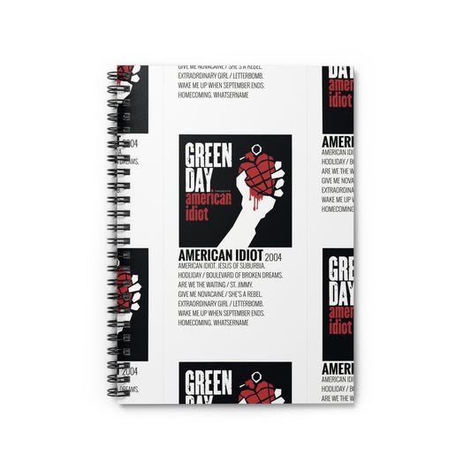 American Idiot by Green Day - 2004 Spiral Notebook - Ruled Line