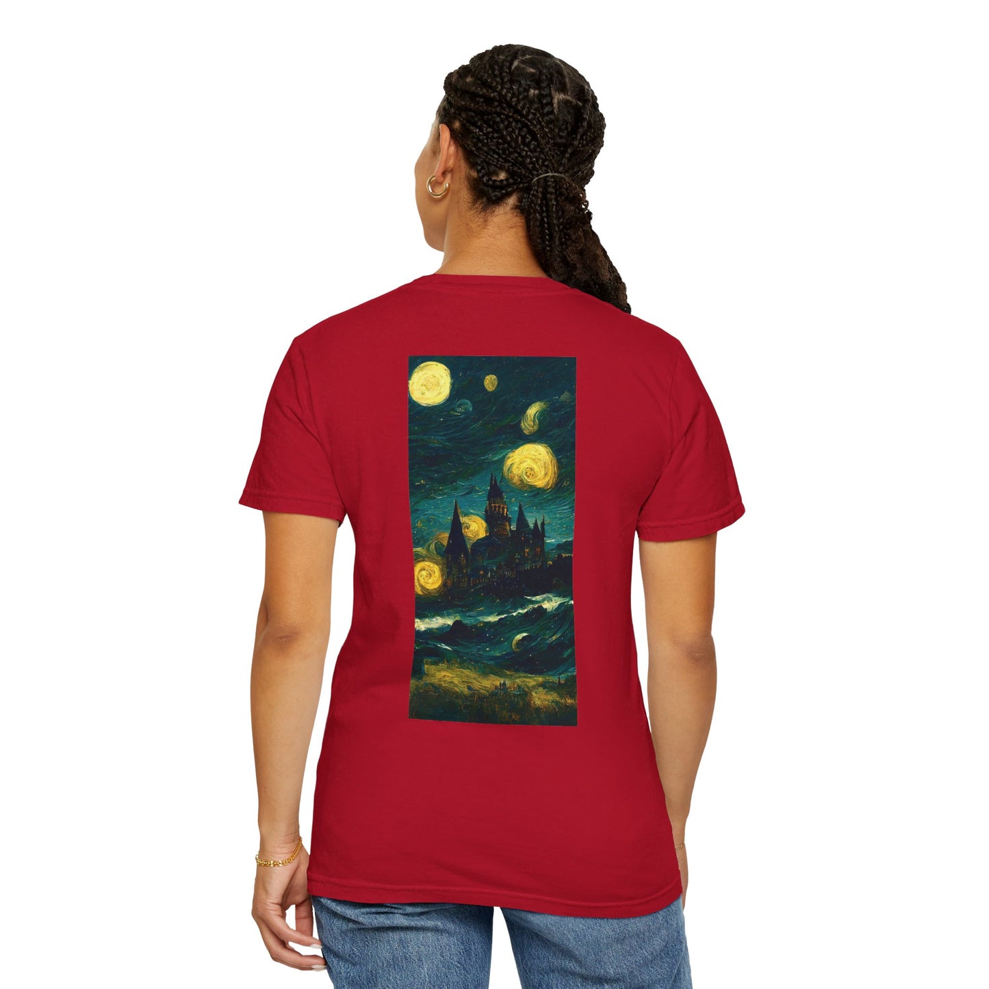 Starry Night Hogwarts Unisex Garment-Dyed T-shirt