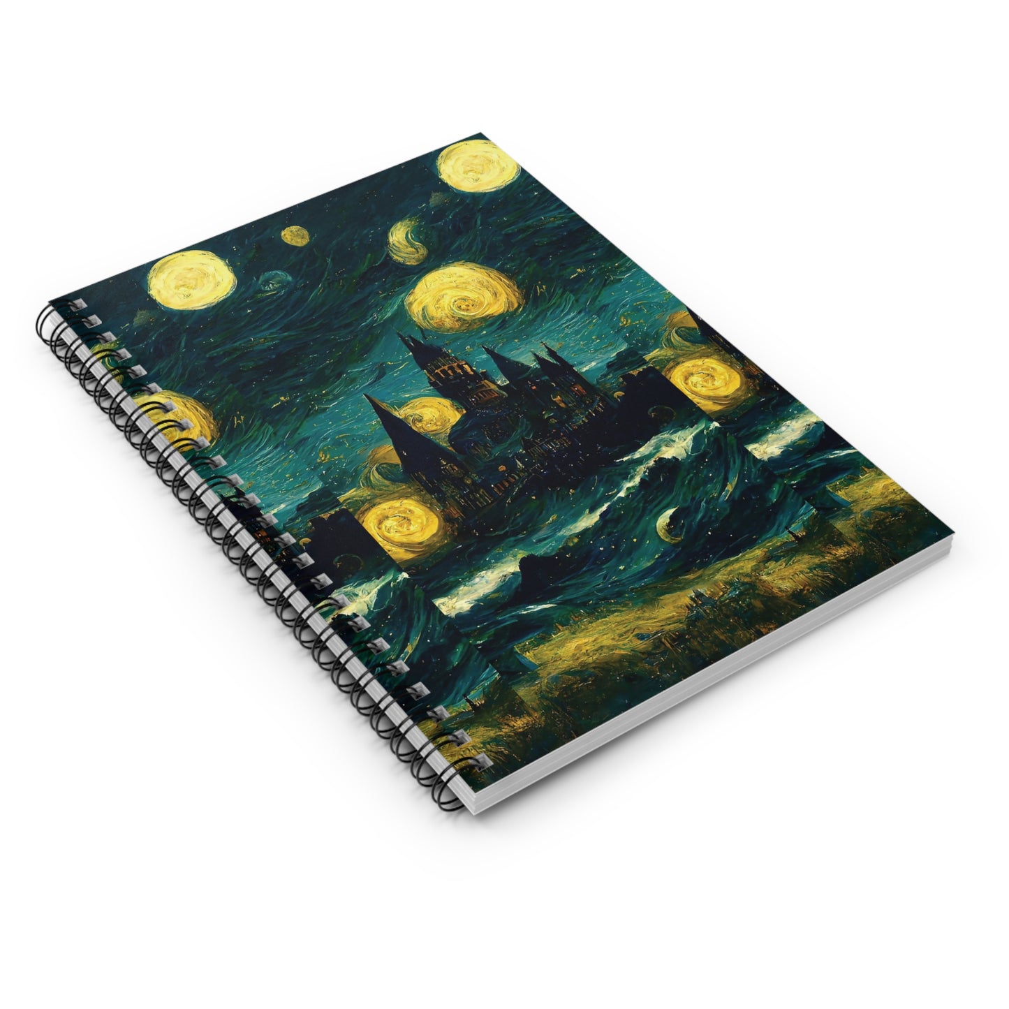 Starry Night Hogwarts Spiral Notebook - Ruled Line