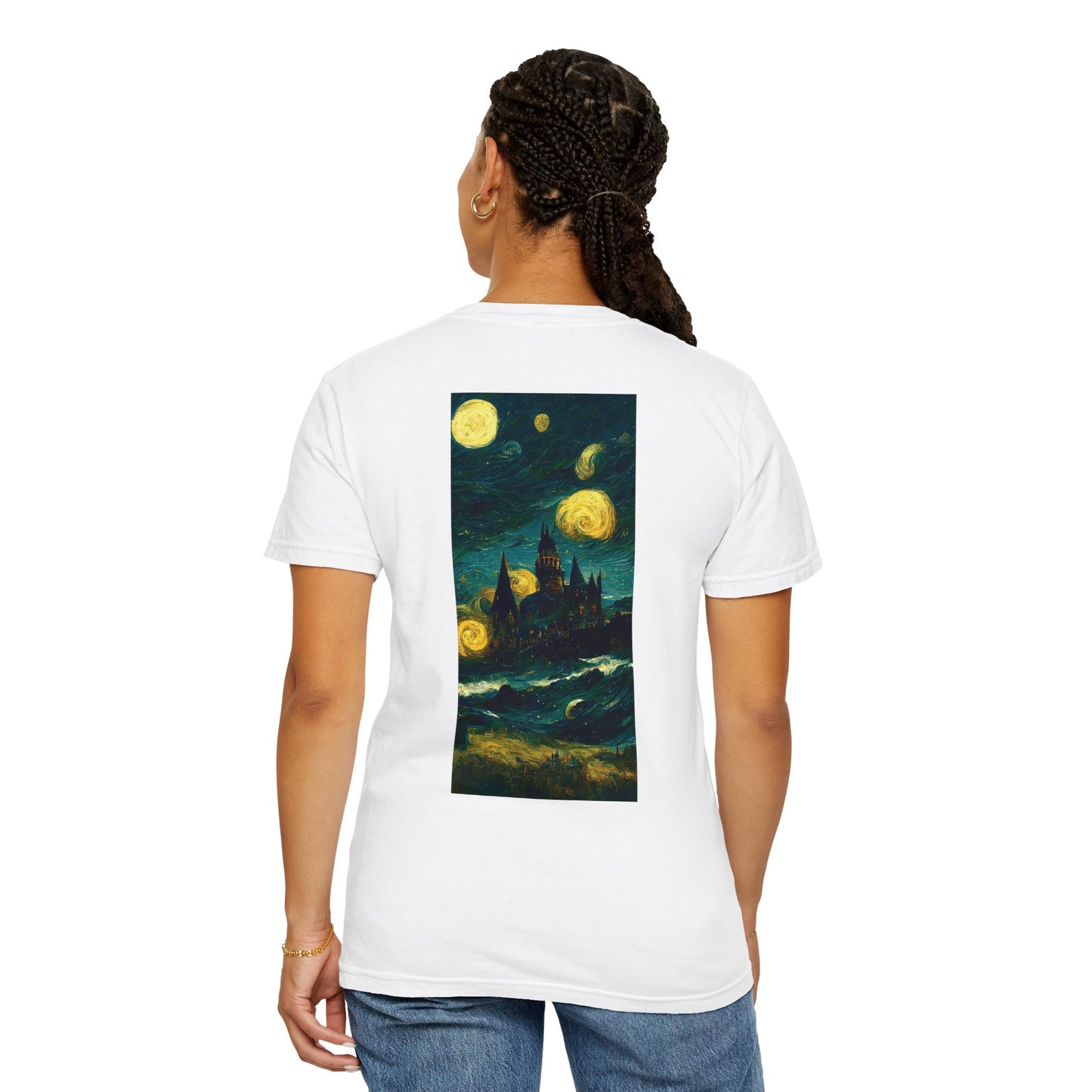 Starry Night Hogwarts Unisex Garment-Dyed T-shirt