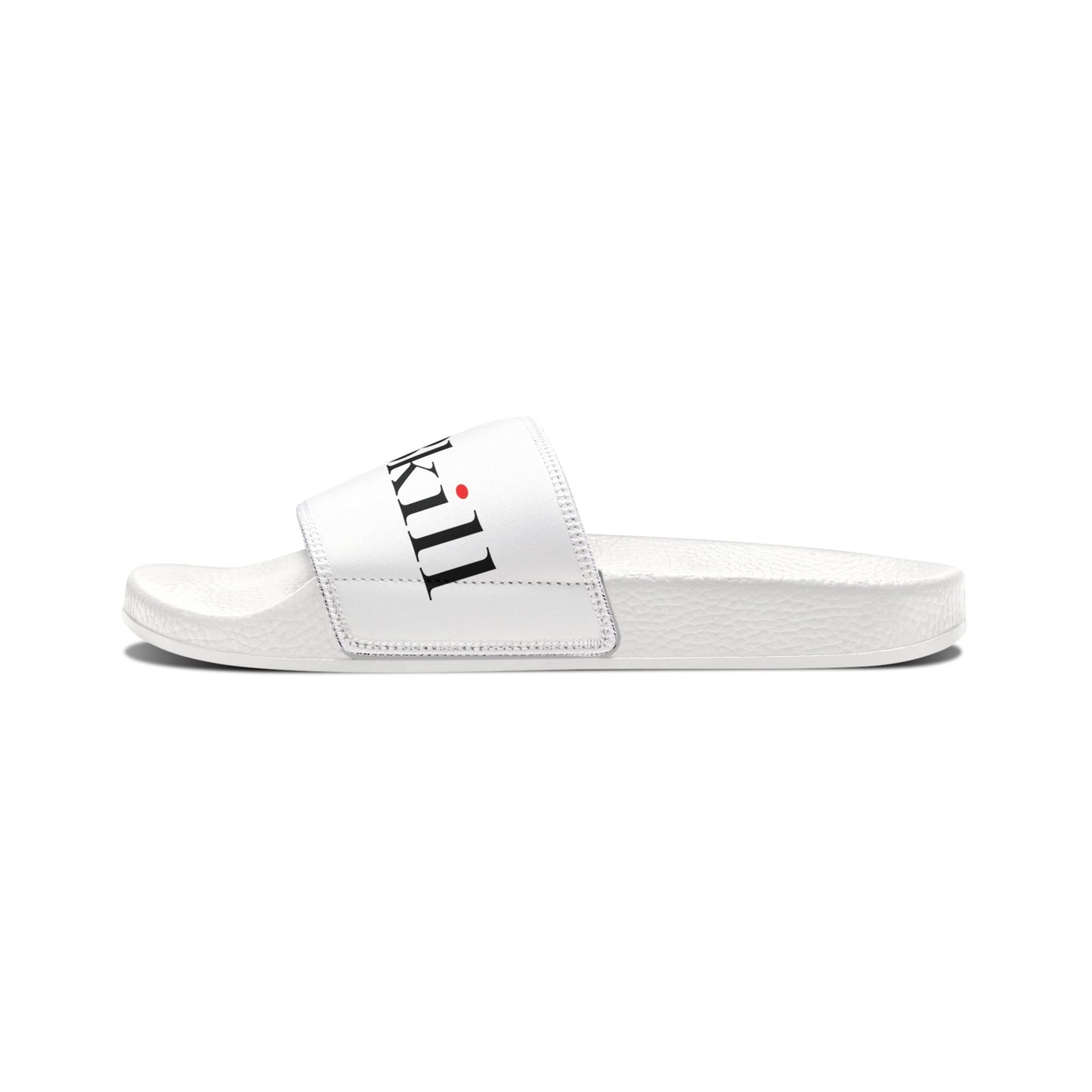 SNOBkill Women's PU Slide Sandals [White Strap Edition]