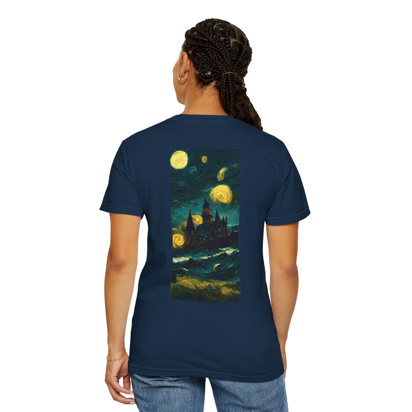 Starry Night Hogwarts Unisex Garment-Dyed T-shirt