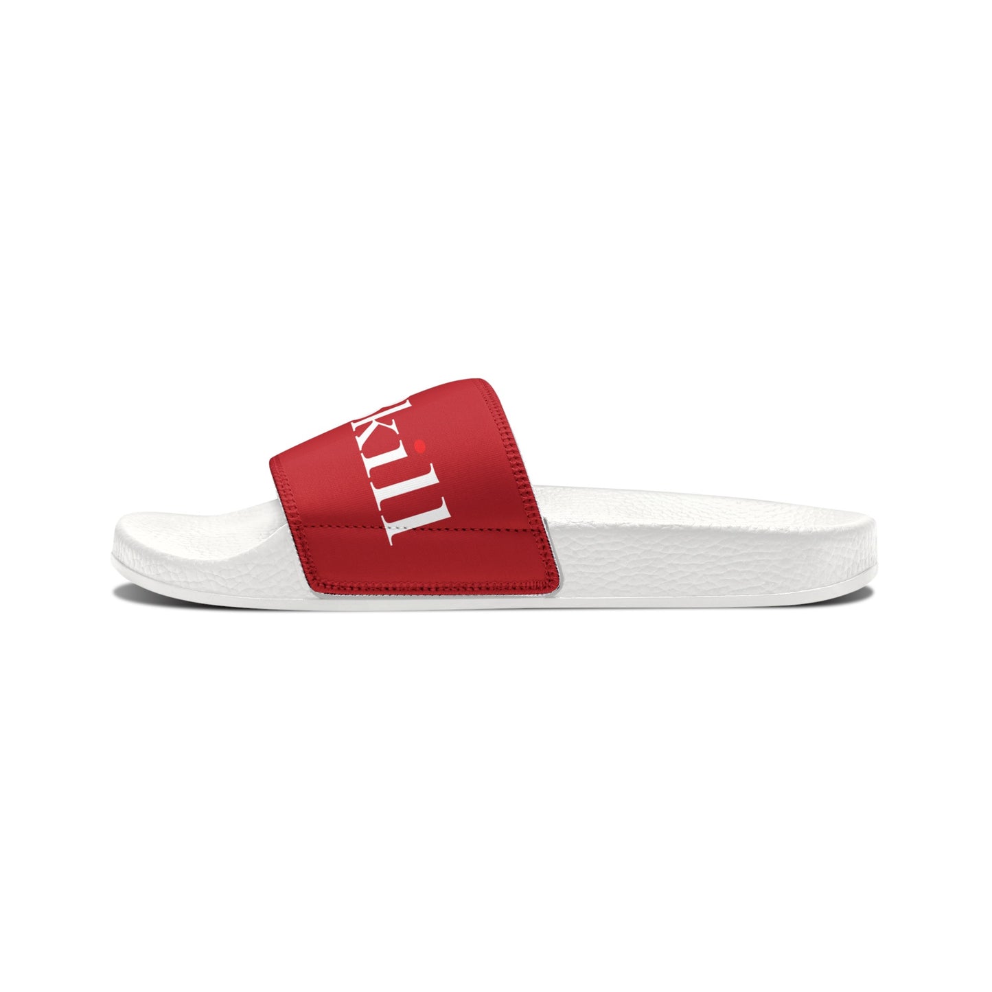 SNOBkill Women's PU Slide Sandals [Red Strap Edition]