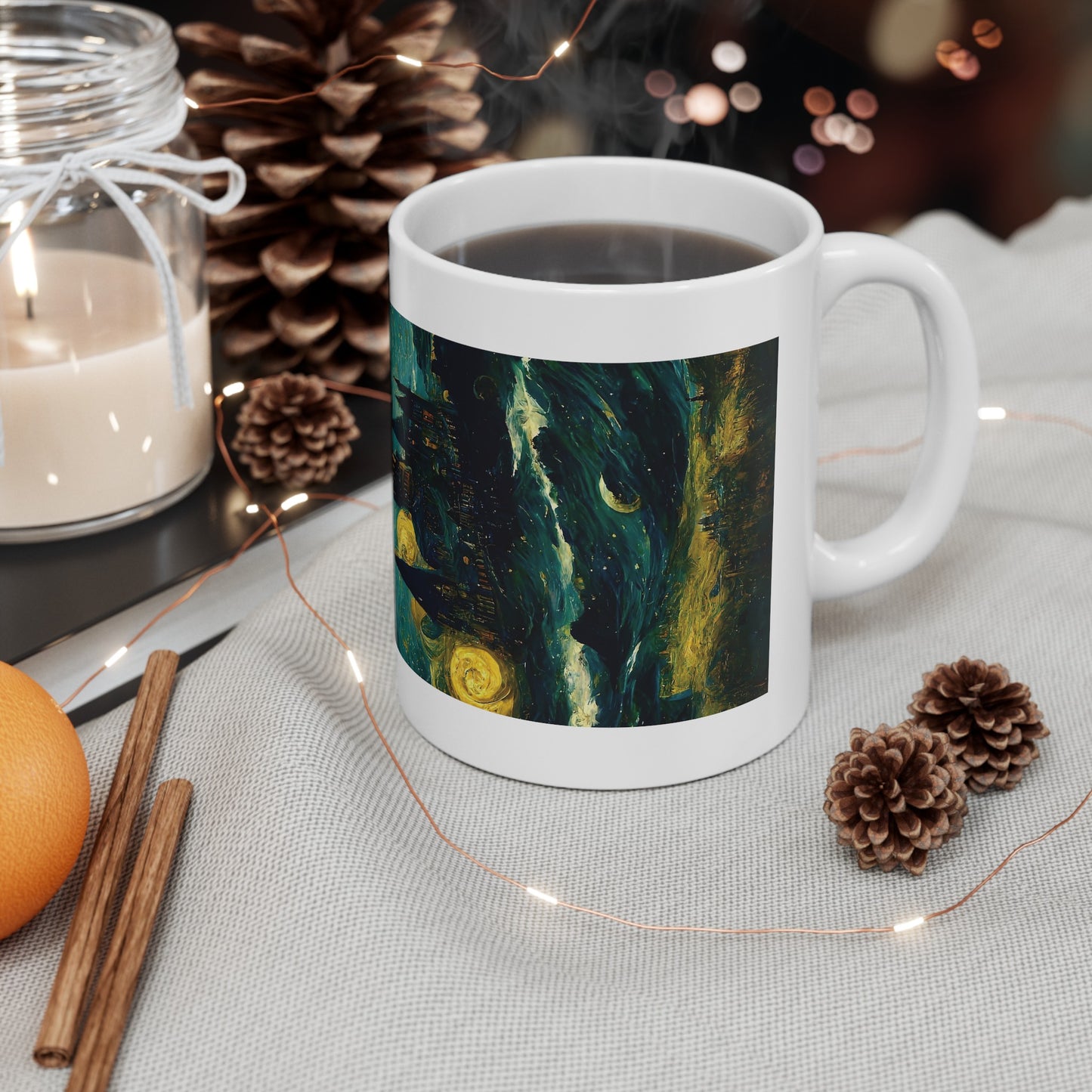 Starry Night Hogwarts Ceramic Mug, 11oz