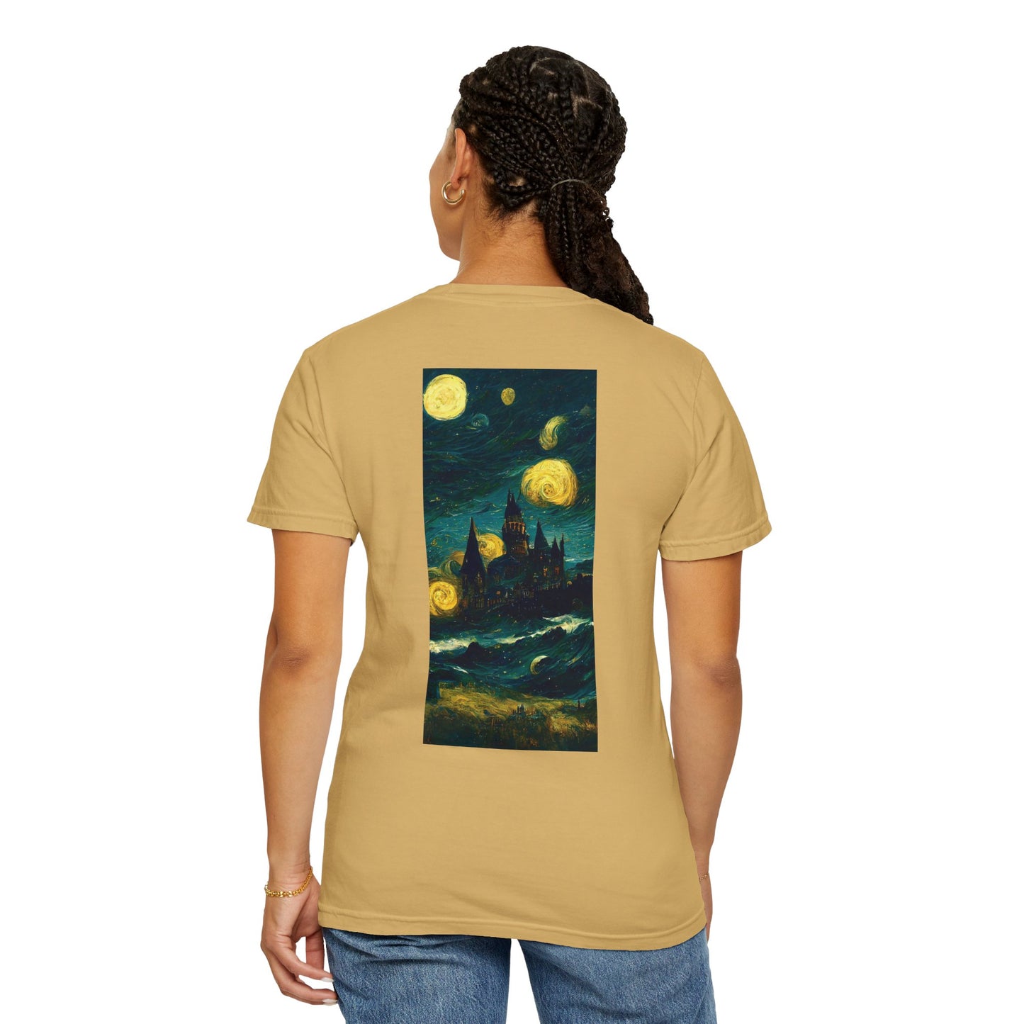 Starry Night Hogwarts Unisex Garment-Dyed T-shirt