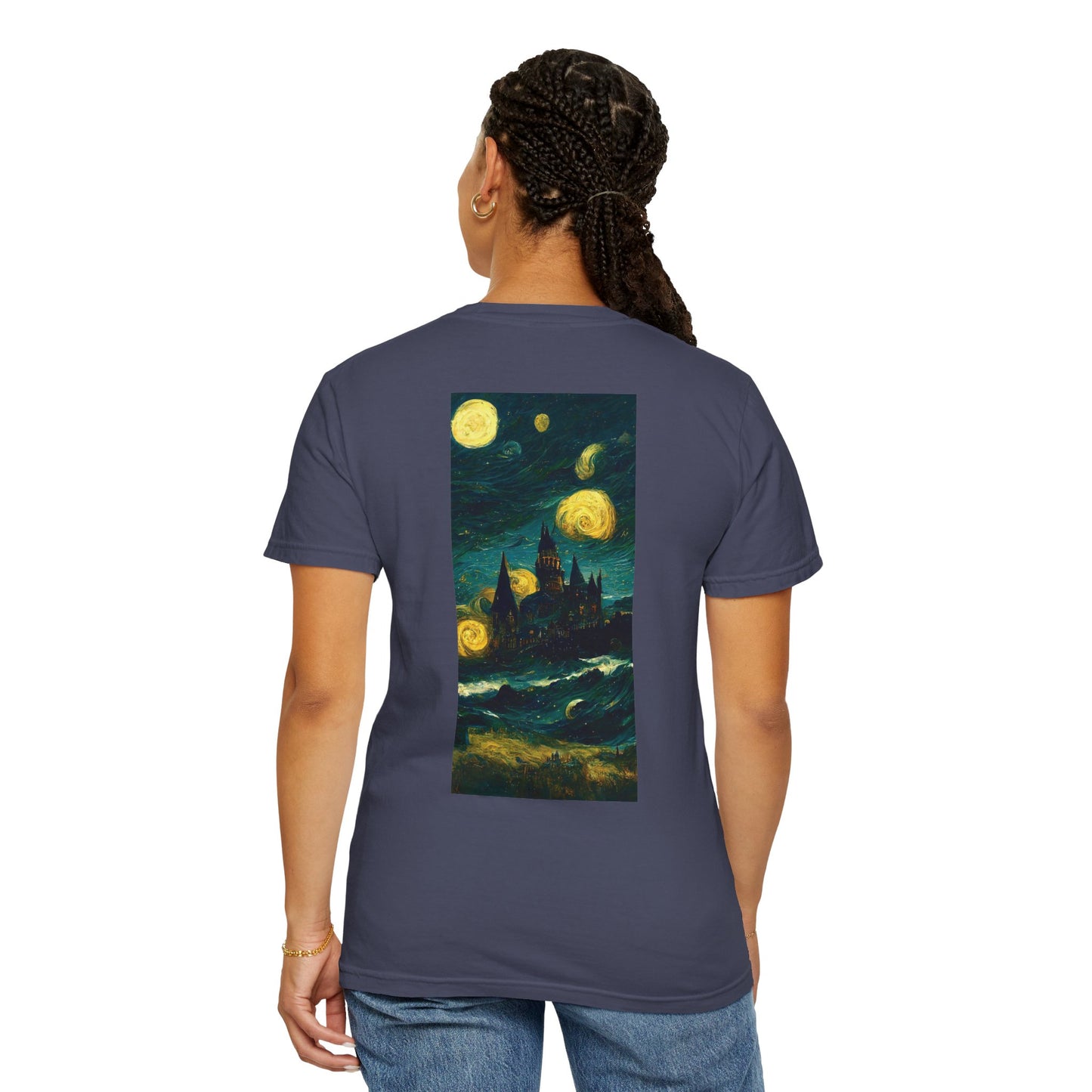 Starry Night Hogwarts Unisex Garment-Dyed T-shirt