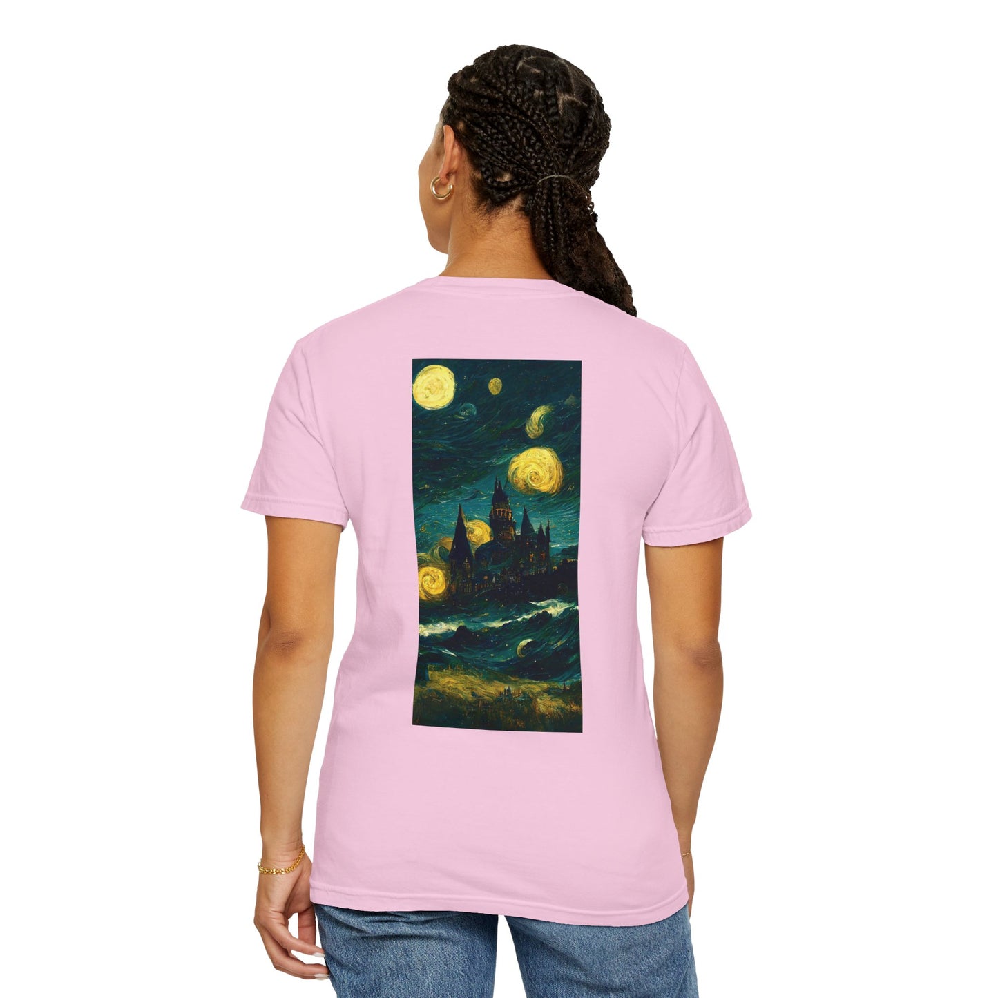 Starry Night Hogwarts Unisex Garment-Dyed T-shirt