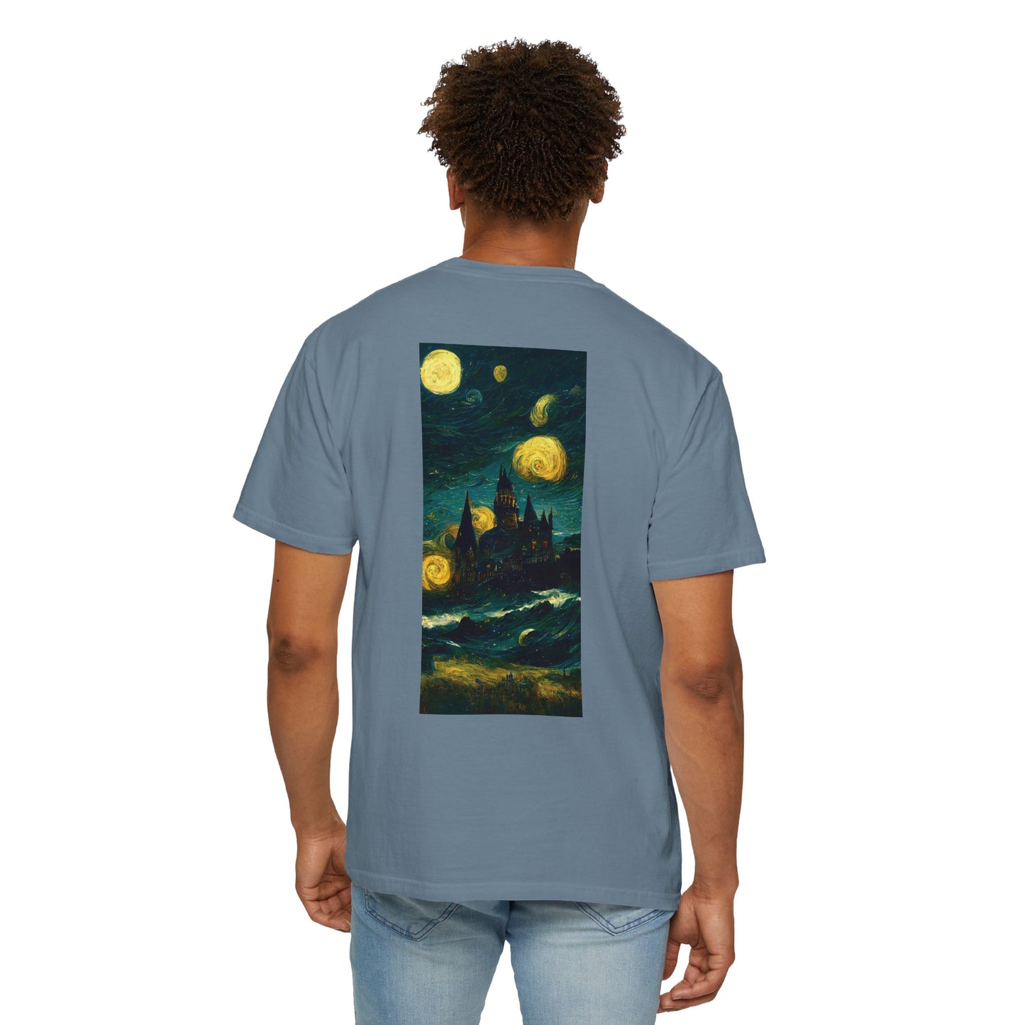 Starry Night Hogwarts Unisex Garment-Dyed T-shirt