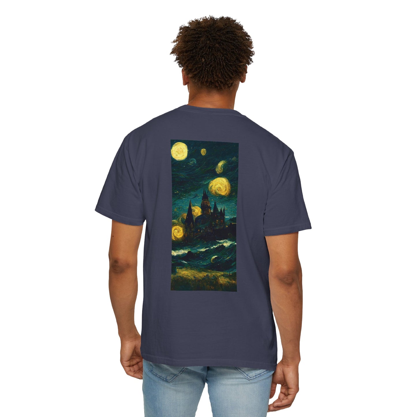 Starry Night Hogwarts Unisex Garment-Dyed T-shirt