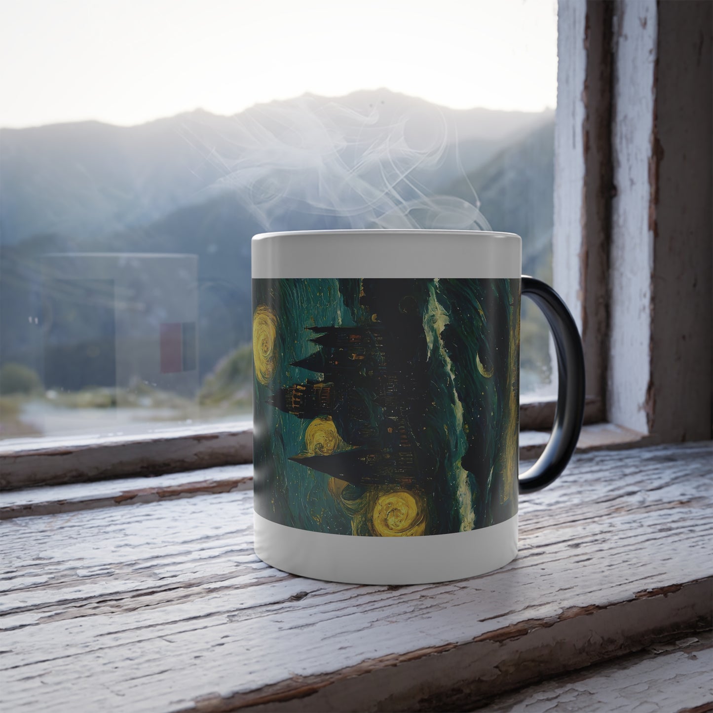 Starry Night Hogwarts Color Morphing Mug, 11oz