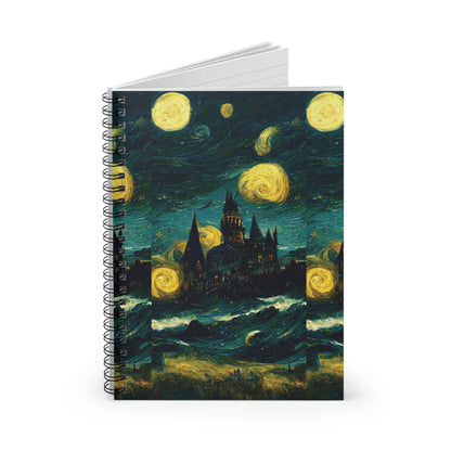 Starry Night Hogwarts Spiral Notebook - Ruled Line