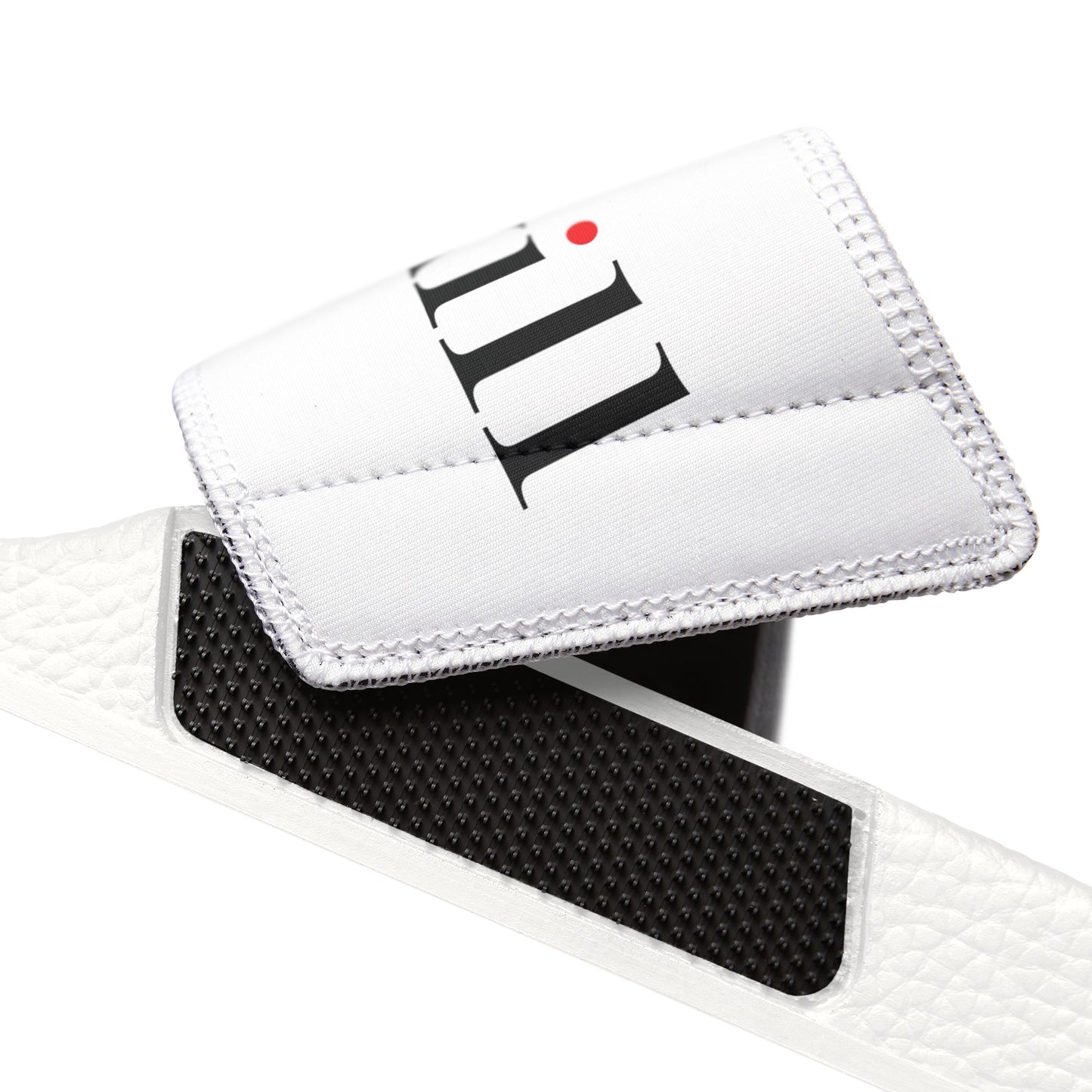 SNOBkill Men's PU Slide Sandals [White Strap Edition]