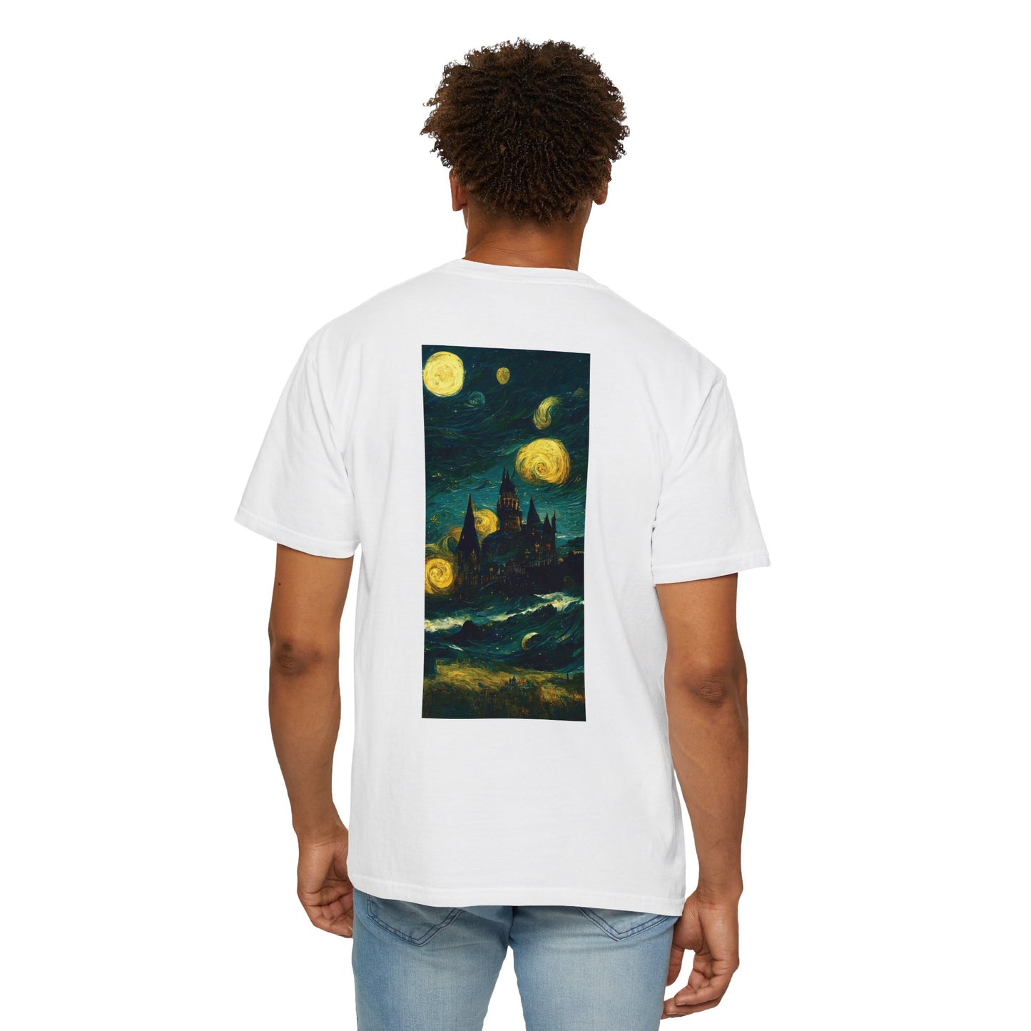 Starry Night Hogwarts Unisex Garment-Dyed T-shirt