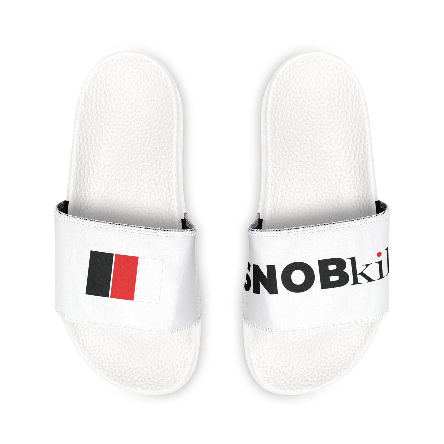 SNOBkill Women's PU Slide Sandals [White Strap Edition]