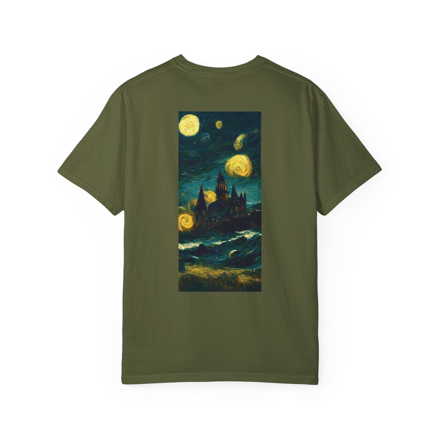 Starry Night Hogwarts Unisex Garment-Dyed T-shirt