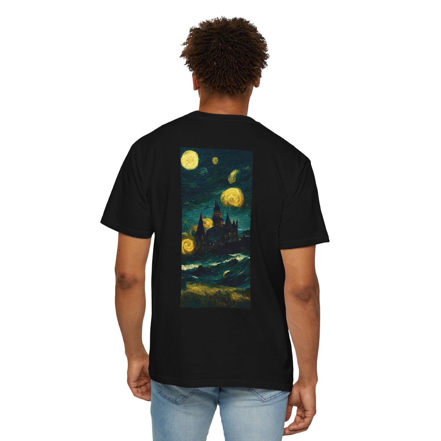 Starry Night Hogwarts Unisex Garment-Dyed T-shirt