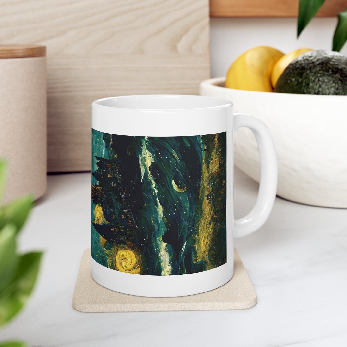 Starry Night Hogwarts Ceramic Mug, 11oz